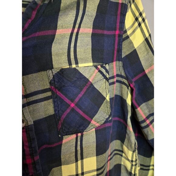 American Eagle Women's Cotton Flannel Button Down Long Sleeve Shirt Size Medium - Picture 5 of 6
